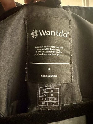 Wantdo Kids Waterproof Ski Jacket Size 8 Winter Coat Hooded Snow Fleece Warm