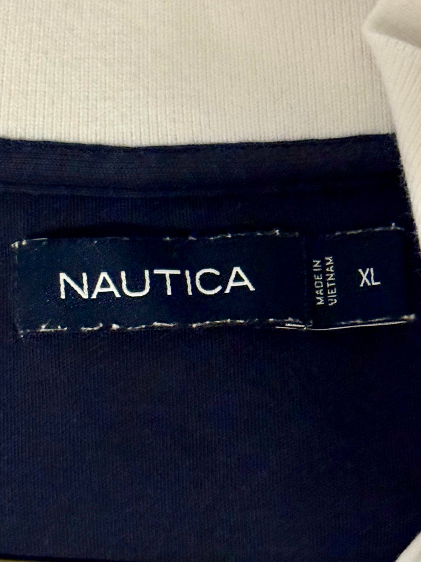 Nautica Men XL Polo Shirt White Classic Fit Performance Deck Short Sleeve Cotton