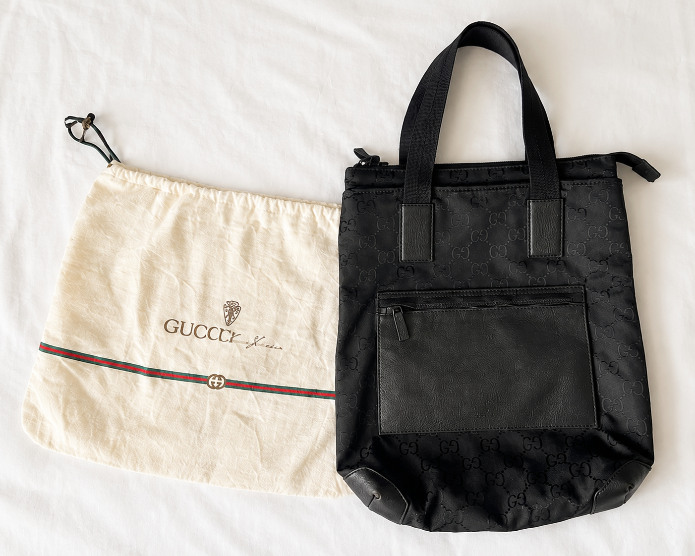 GUCCI Vintage GG Monogram Logo Canvas Leather Shoulder Bag Purse