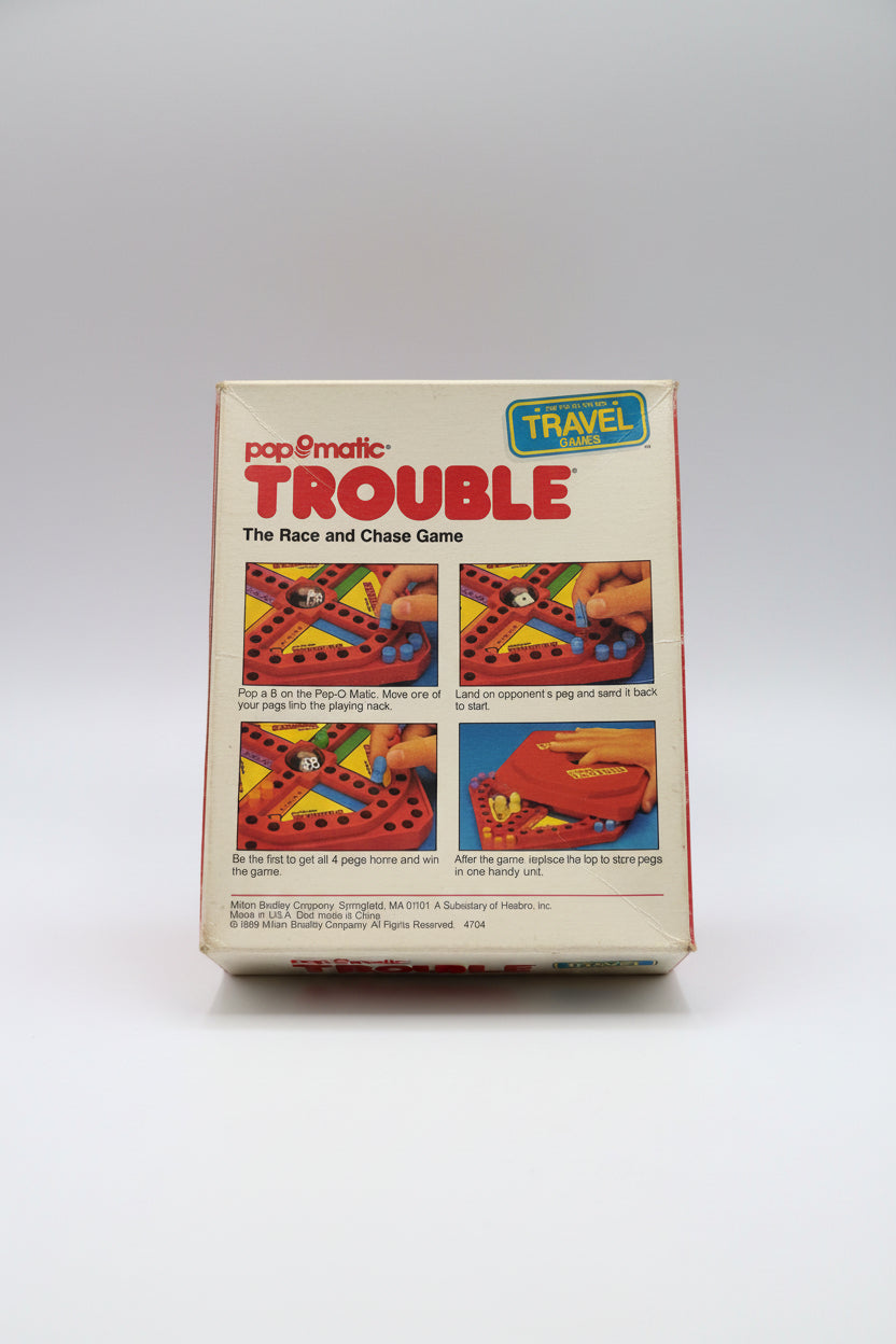Vintage Travel Trouble Game 1989 Milton Bradley Pop-O-Matic Complete 4704 Retro
