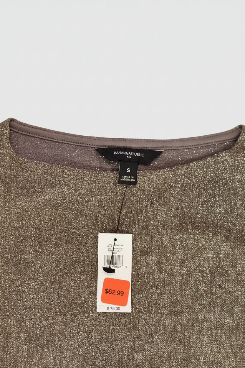 Banana Republic Sparkle Boatneck Metallic Top – Size Small