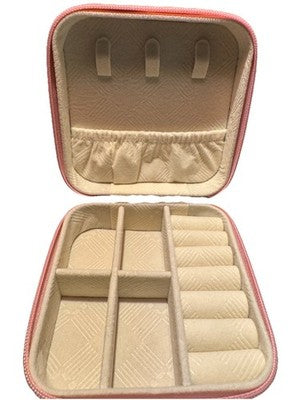 Pink Sea Turtle Travel Jewelry Case – PU Leather Zipper Organizer Box – Portable