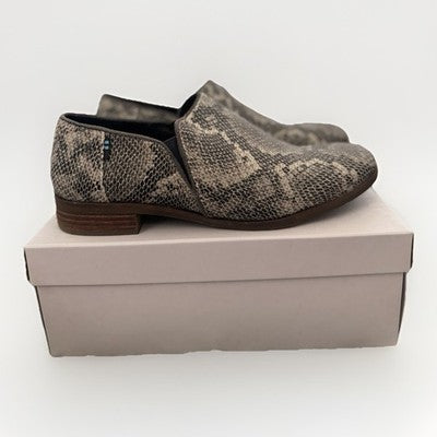 Botines bajos Shaye de TOMS, talla 8 para mujer, con estampado de piel de serpiente, sin cierre