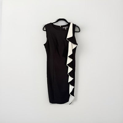 Vestido largo de diseñador elegante negro Karl Lagerfeld, sin mangas T 10