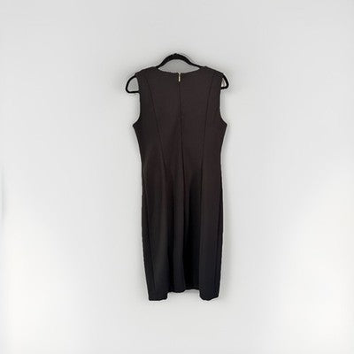 Vestido largo de diseñador elegante negro Karl Lagerfeld, sin mangas T 10