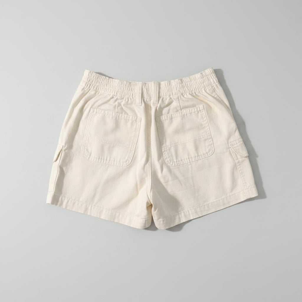 White shorts on a gray background