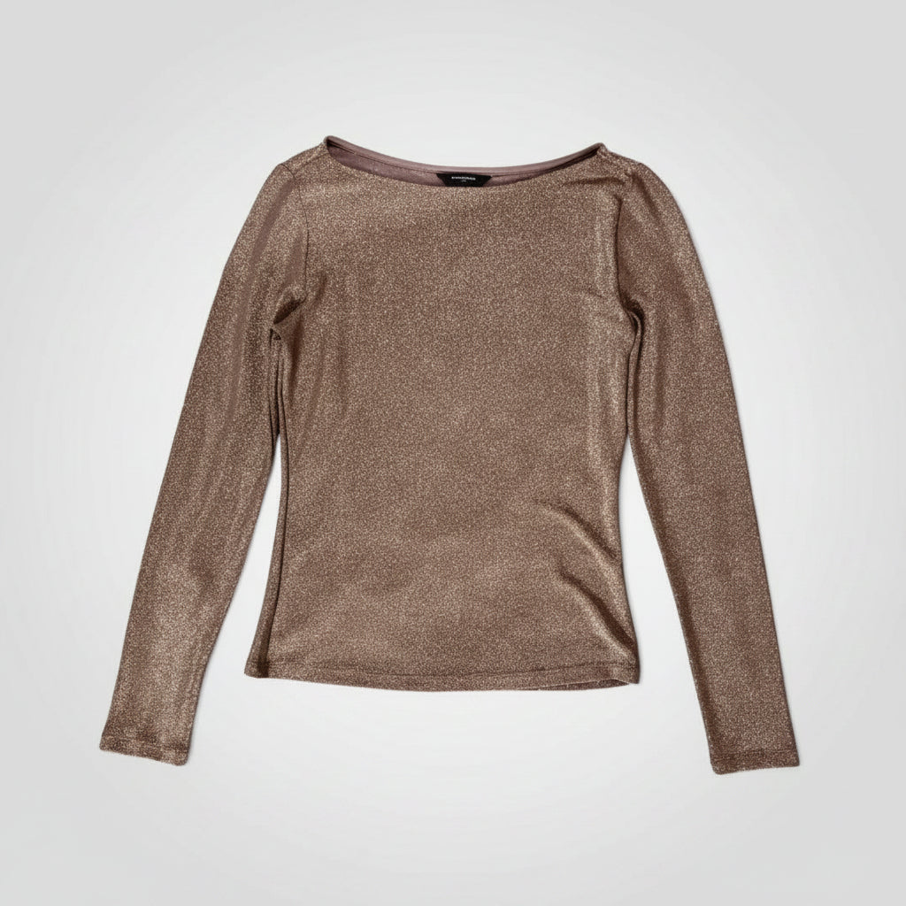 Banana Republic Sparkle Boatneck Metallic Top – Size Small