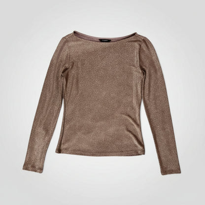 Banana Republic Sparkle Boatneck Metallic Top – Size Small