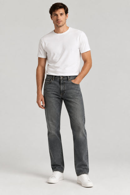 Wrangler Greensboro Men's Regular Straight Denim Jeans - Grey Wash (36 x 32)