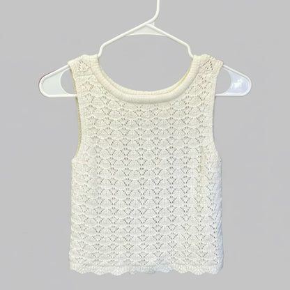 Hippie Rose Boho Open Knit Tie-Front Sweater Vest XS