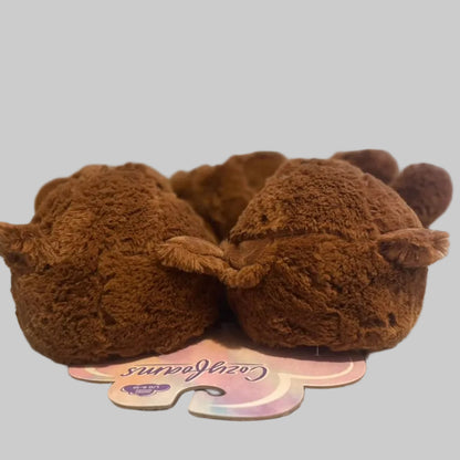 CozyFoams Women’s Teddy Bear Slippers Brown Plush Size 9-10 NWT