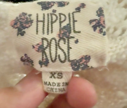 Hippie Rose Boho Open Knit Tie-Front Sweater Vest XS