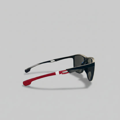 Baxtery Squares Black & Red Sunglasses NWT Gold Reflective UV Protection Shades
