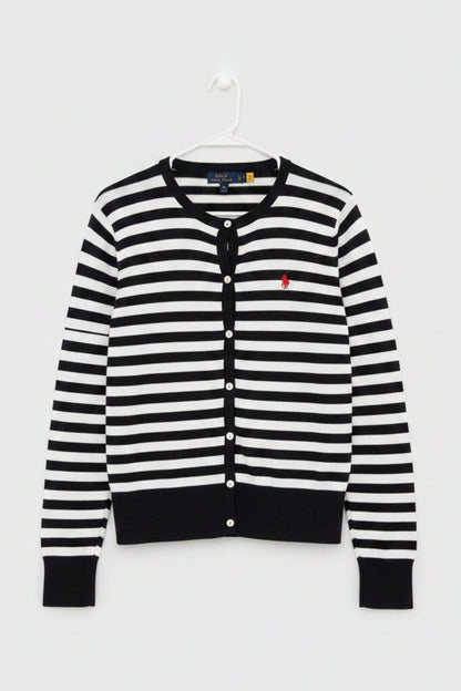 Navy and white striped POLO sweater