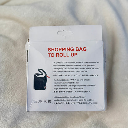 Retractable Eco-Friendly Pocket Blue Shopping Bag – Compact and Reusable