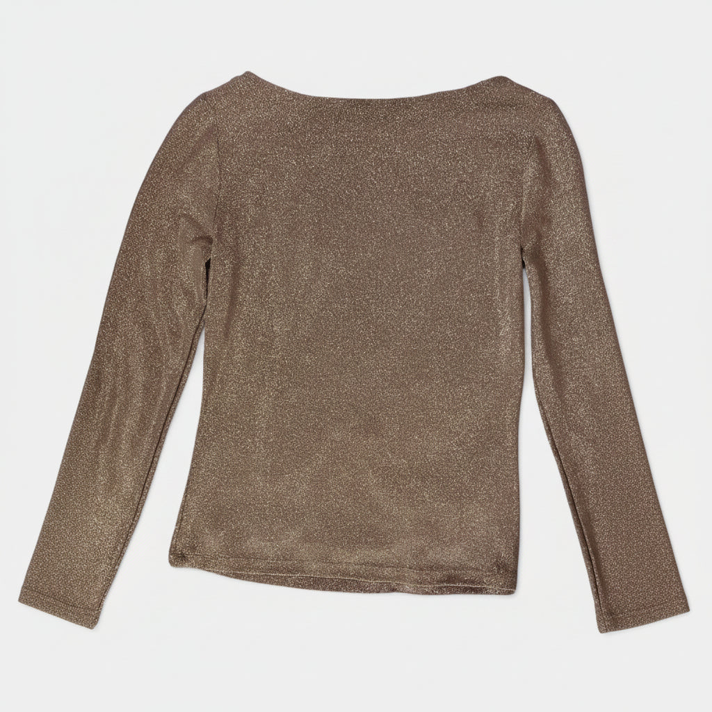 Banana Republic Sparkle Boatneck Metallic Top – Size Small