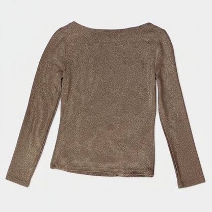 Banana Republic Sparkle Boatneck Metallic Top – Size Small