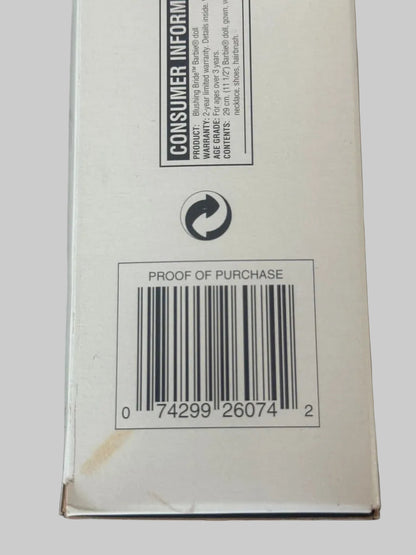 Back of a product box with a barcode and text on a plain background