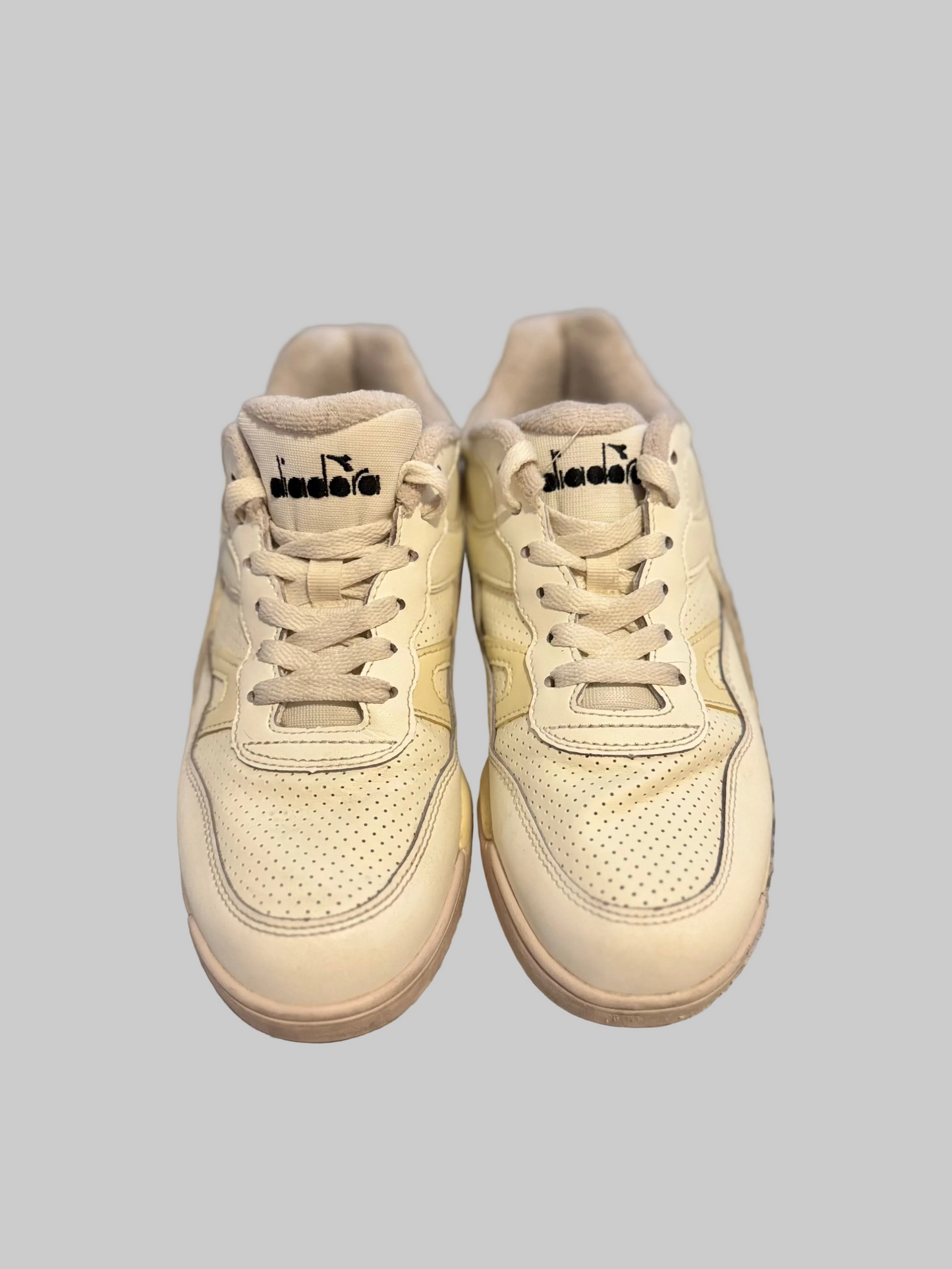 Diadora Winner Retro 90s Tennis Sneakers Beige White US Women's 8.5 EUR 40