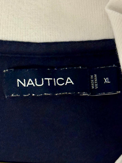 Nautica Men XL Polo Shirt White Classic Fit Performance Deck Short Sleeve Cotton