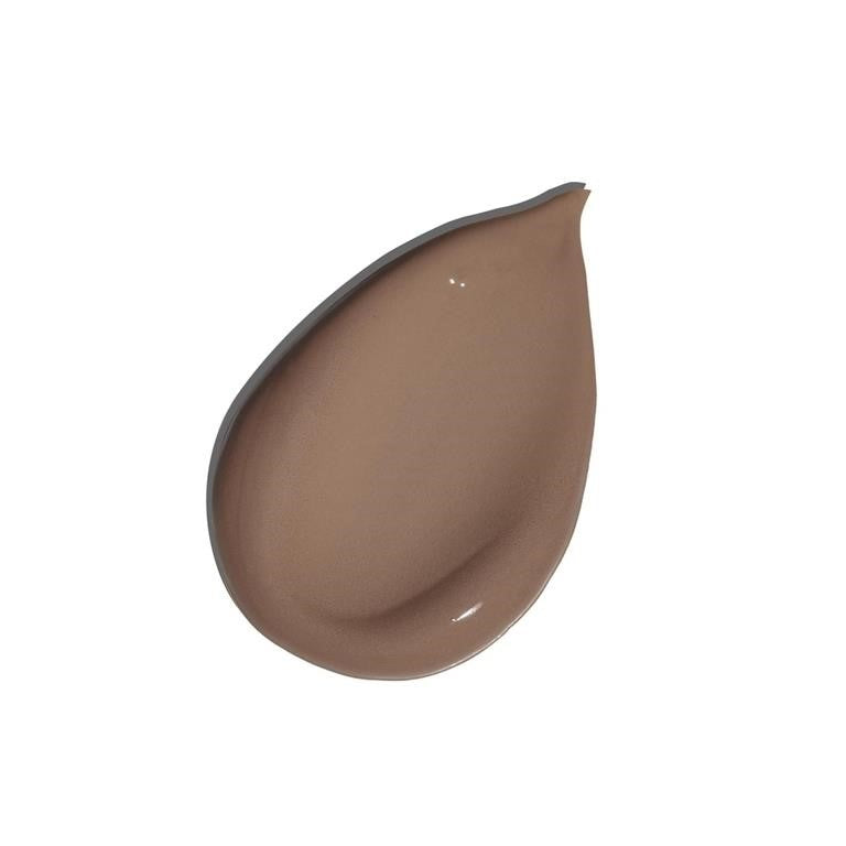 Brown nail polish swatch on a white background