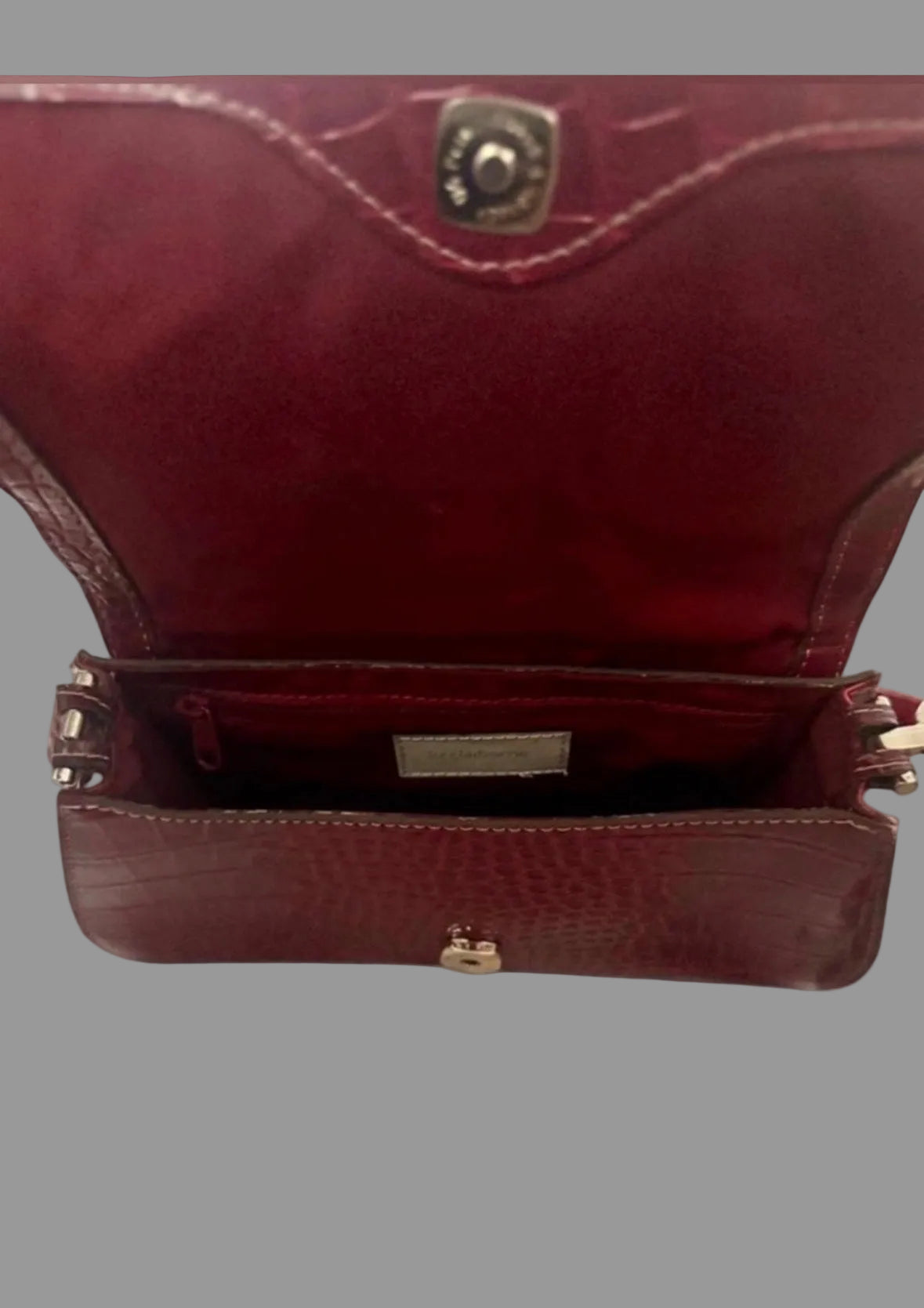 Vintage Liz Claiborne Red Croc Embossed Y2K Shoulder Bag
