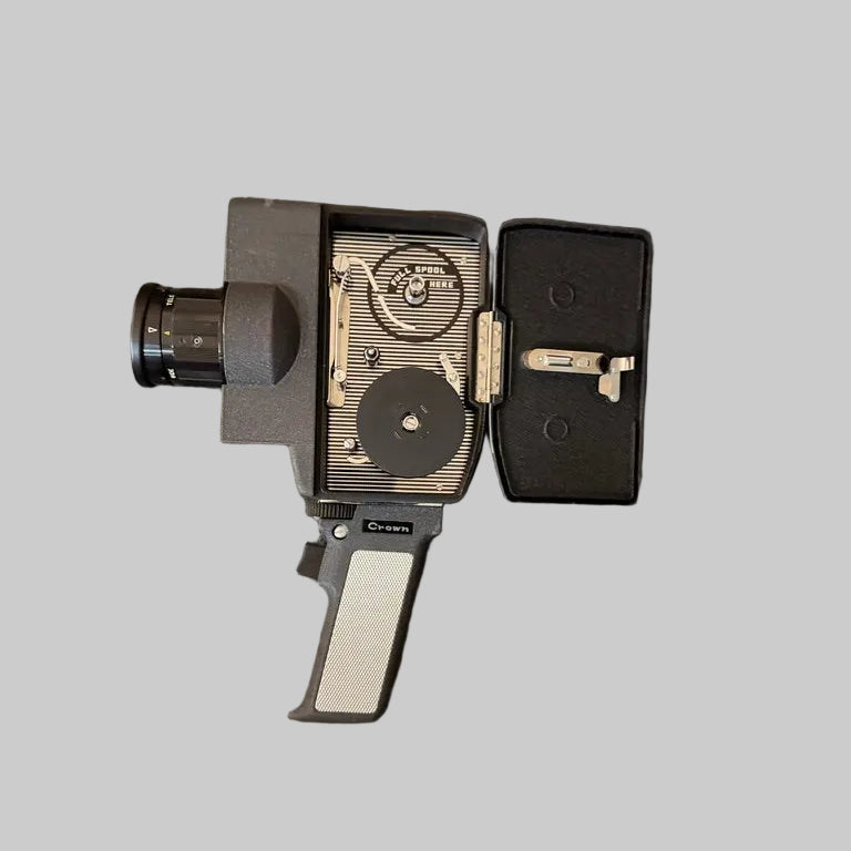 Vintage camera on a gray surface