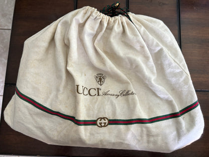 GUCCI Vintage GG Monogram Logo Canvas Leather Shoulder Bag Purse & Dust Bag