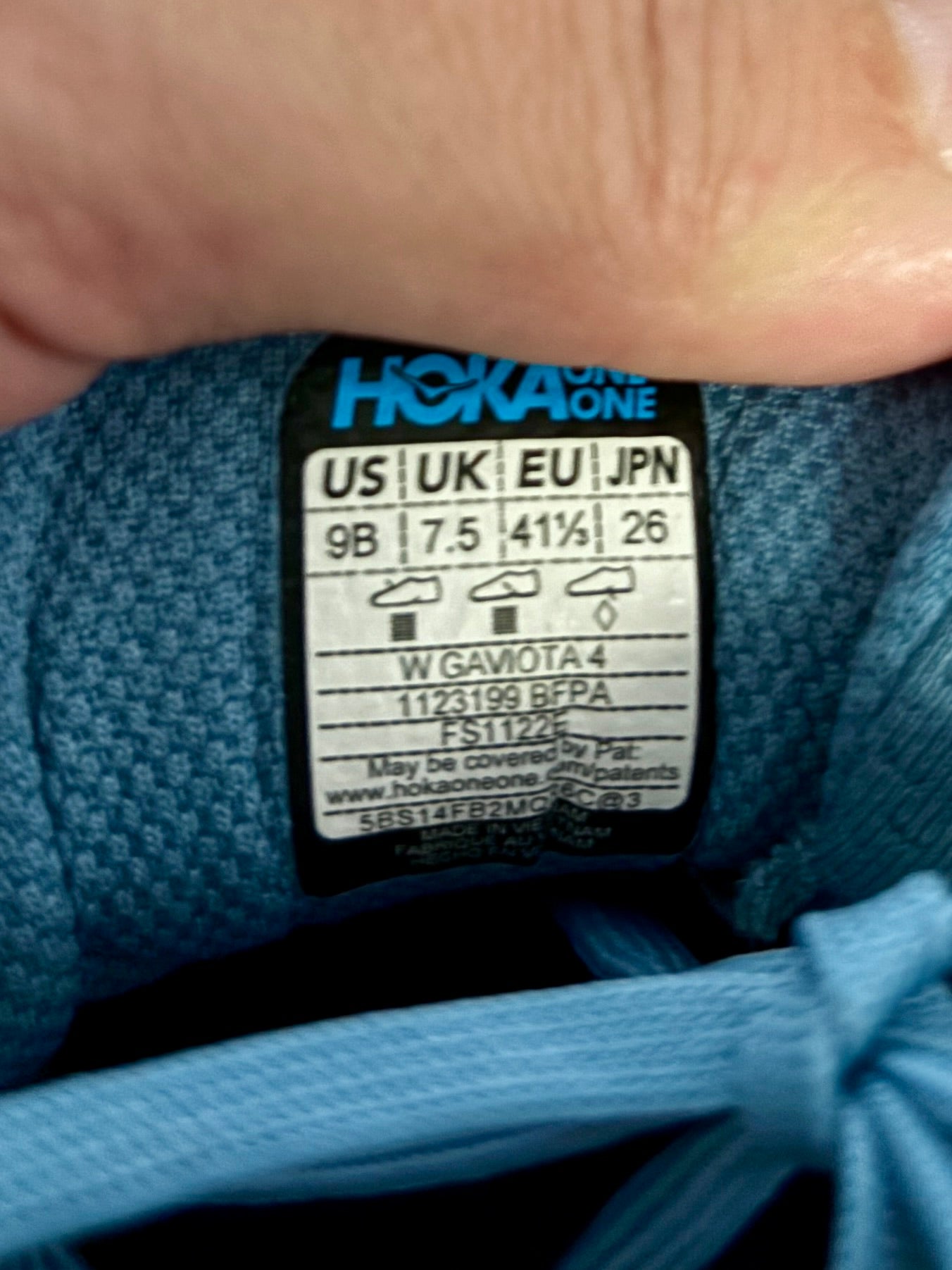 HOKA ONE Gaviota 4 Running Shoes – Size 9 B – Blue Fog/Plein Air