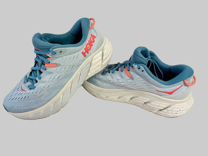 HOKA ONE Gaviota 4 Running Shoes – Size 9 B – Blue Fog/Plein Air