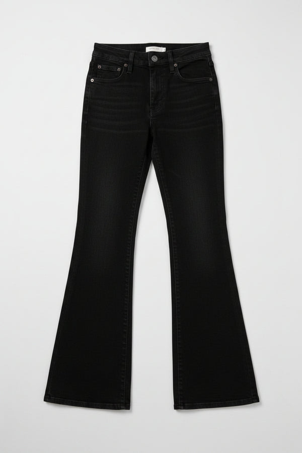 Women's Levi's 726 High Rise Flare Jeans Size 25 Black Stretch Denim Casual