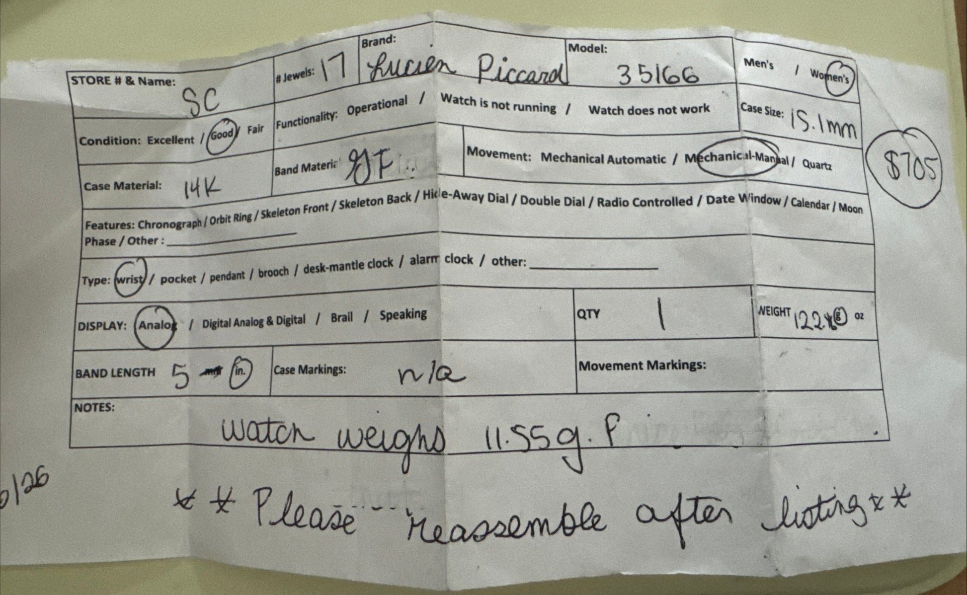 Product label with specifications and notes on a white background