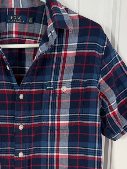 Polo Ralph Lauren Heritage Blue Red Plaid Button-Down Shirt Men’s M