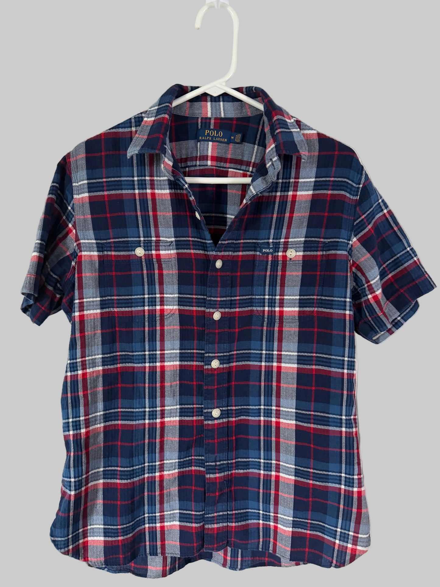 Polo Ralph Lauren Heritage Blue Red Plaid Button-Down Shirt Men’s M