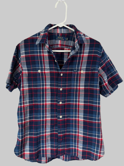Polo Ralph Lauren Heritage Blue Red Plaid Button-Down Shirt Men’s M