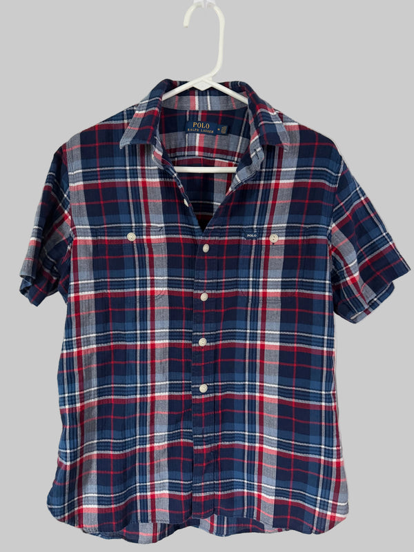 Polo Ralph Lauren Heritage Blue Red Plaid Button-Down Shirt Men’s M