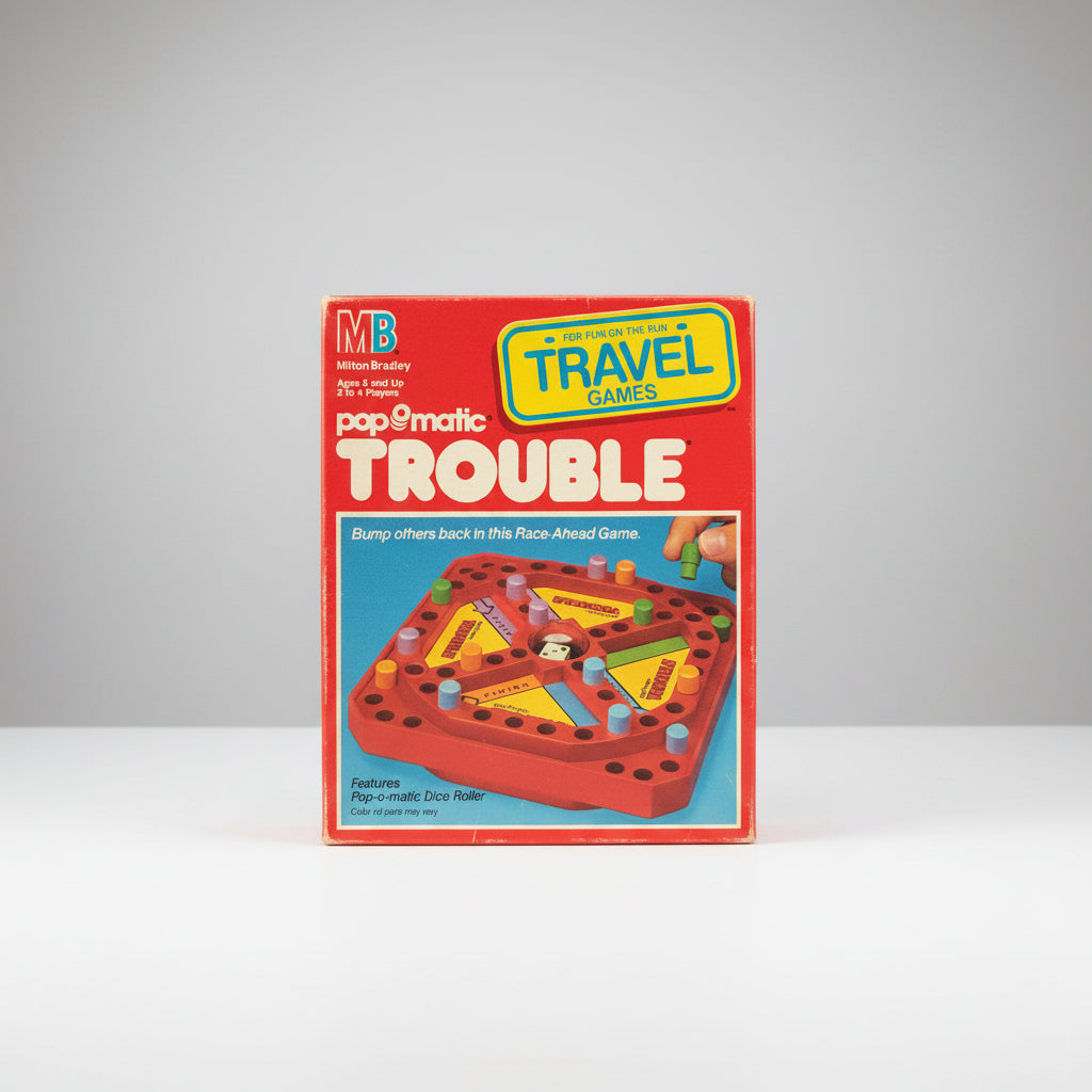 Vintage Travel Trouble Game 1989 Milton Bradley Pop-O-Matic Complete 4704 Retro