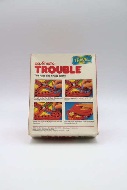 Vintage Travel Trouble Game 1989 Milton Bradley Pop-O-Matic Complete 4704 Retro