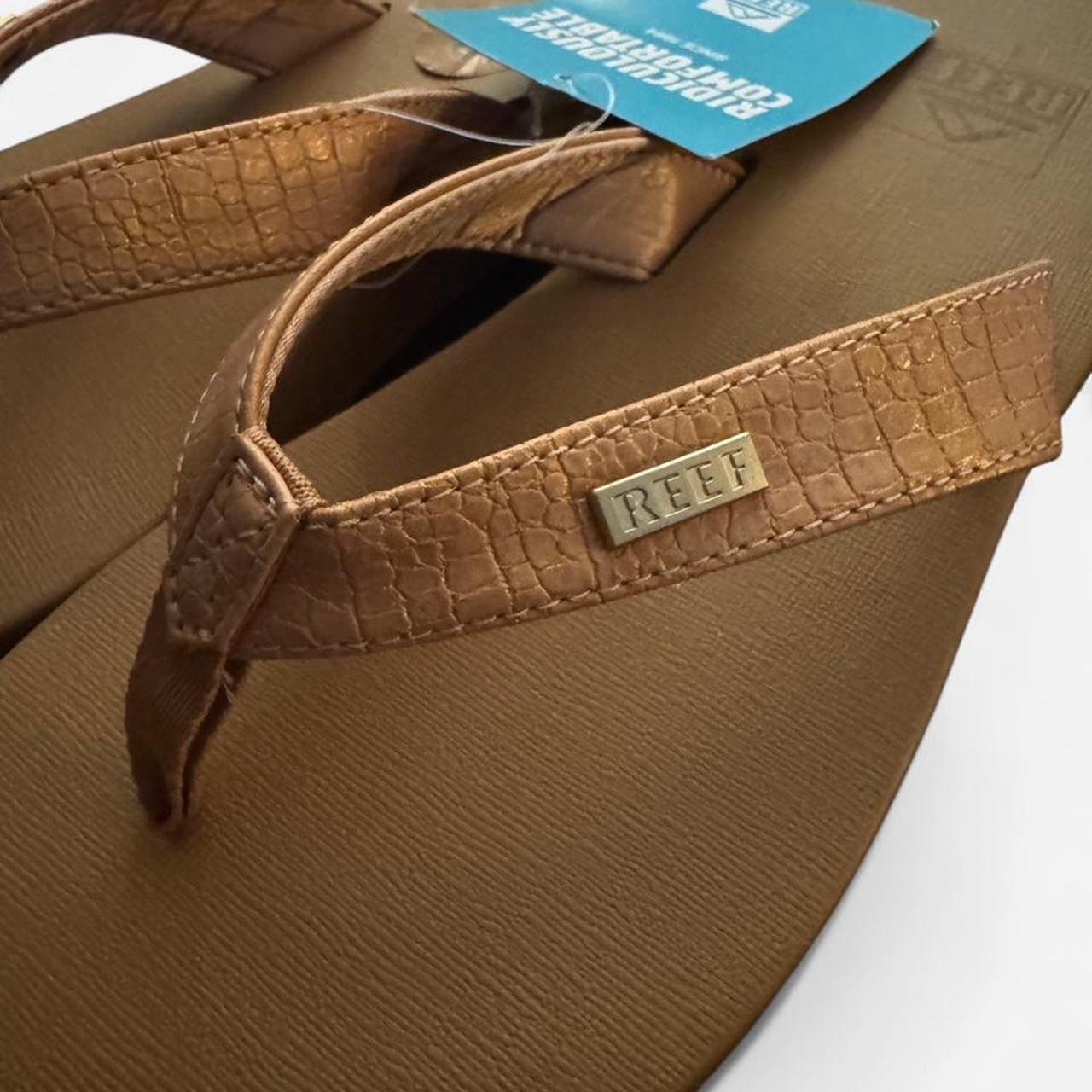 Reef Mia Sassy Thong Flip-Flop Sandals Copper Croc - Women's Size 8