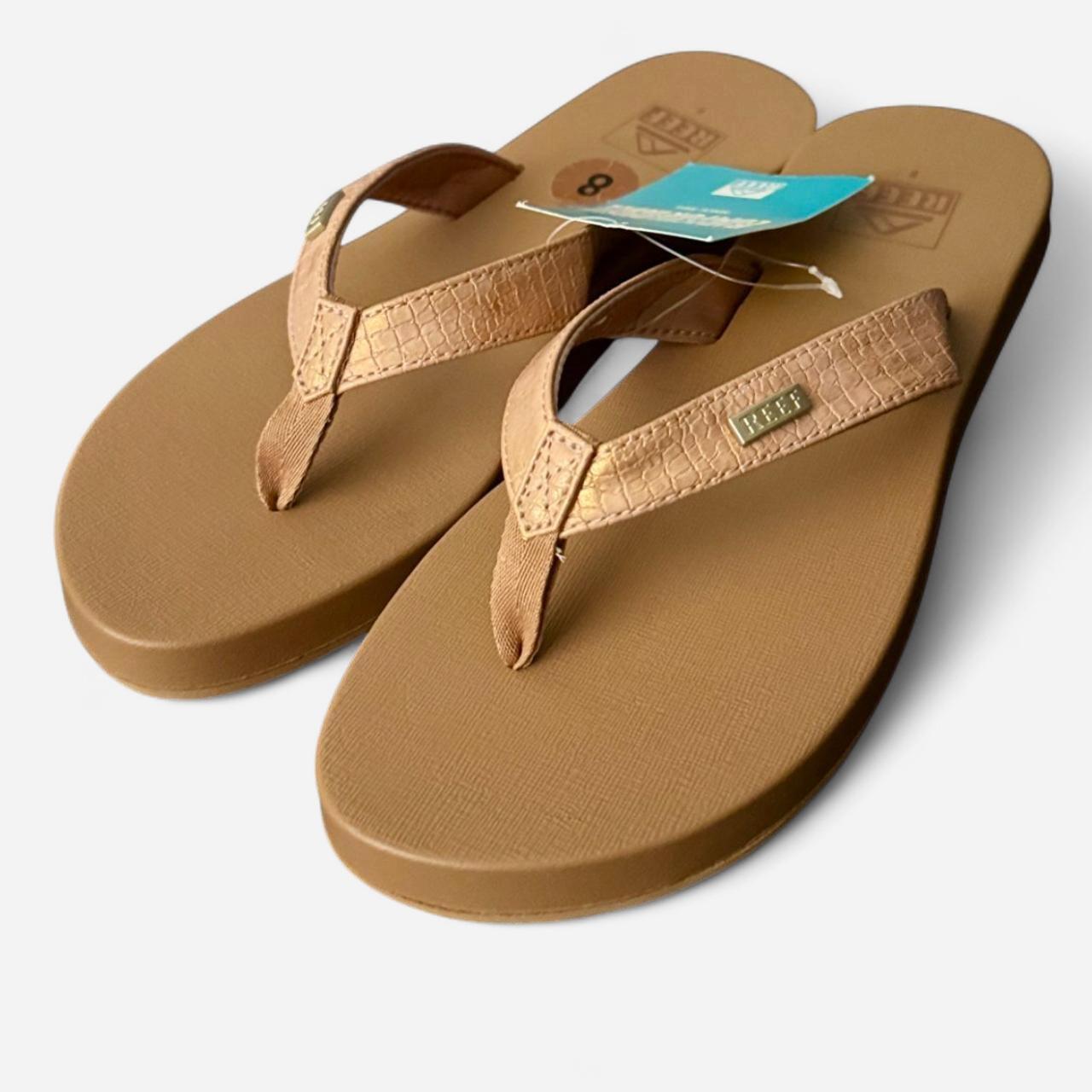 Reef Mia Sassy Thong Flip-Flop Sandals Copper Croc - Women's Size 8