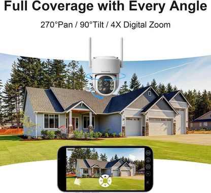 NOAHEYE 2K 4G LTE Wireless Outdoor Security Camera, Solar Powered - New in Box