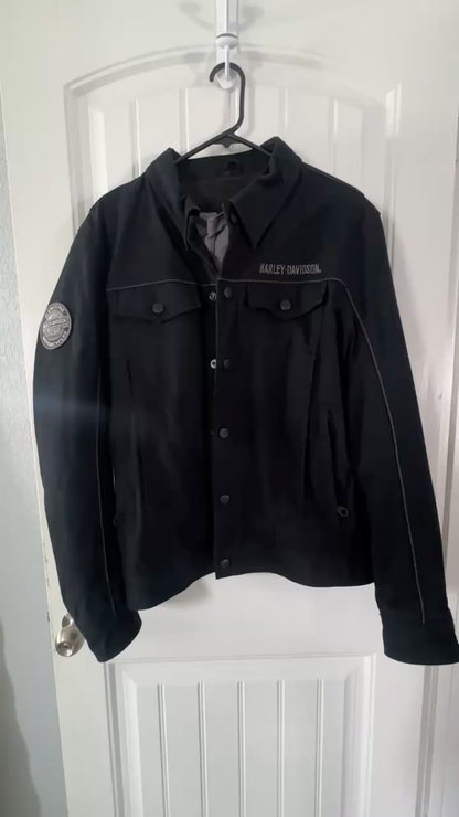 Harley-Davidson Men's Black Timber Waterproof Riding Jacket (2007) Large